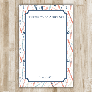 Personalized Skiing Stationery | Ski Flat Notecards | Skier Gift