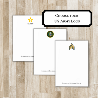 US Army Notepad | US Military Gift | United States Army Soldier Gift | Personalized Notepad