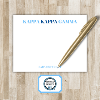 Personalized Kappa Kappa Gamma Stationery | KKG Flat Notecards | Kappa Sorority Stationary Set | Big / Little Sister Gift | Bid Day Gift