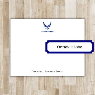 Personalized US Air Force Stationery Set / Stationary | United States Air Force Flat Notecards