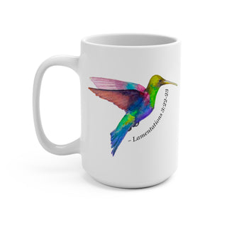 Hummingbird Bible Verse Mug - Lamentations 3:22‑23