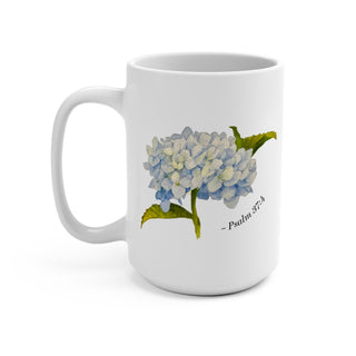 Hydrangea Bible Verse Mug - Psalm 37:4 Delight yourself in the Lord