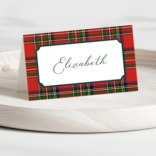Tartan Plaid Christmas Place Cards