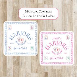 Colorful Personalized Mahjong Coasters | Mahjong Party Gift