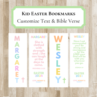 Personalized Easter Bookmark for Kids - Easter Basket Gift - Kid's Bible Verse Bookmark