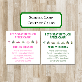 Personalized Camp Contact Cards | Summer Camp Calling Cards | Kids Enclosure Cards | Stay In Touch After Camp (Copy)