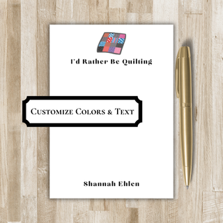 Personalized Quilting Notepad | Quilter's Gift | Quilt Notepad