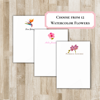 Watercolor Flower Notepad | Personalized Notepad - Choose your Flower
