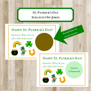St. Patrick's Day Scratch-Off Joke Cards (Set of 6 Cards) | Kid's Jokes for St. Patrick's Day