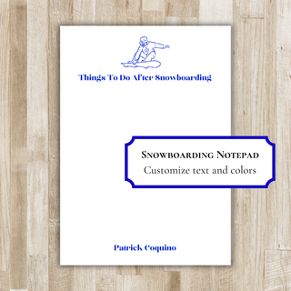 Personalized Snowboarding Notepad