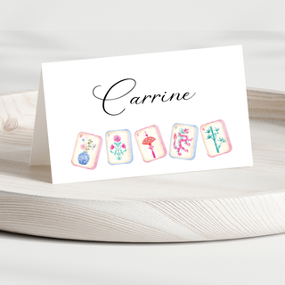Mahjong Place Cards | Mah jong Party Table Tent & Seating Cards