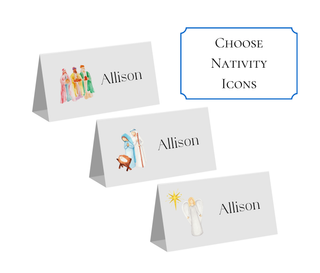 Christmas Nativity Place Cards | Three Kings, Manger, Angel