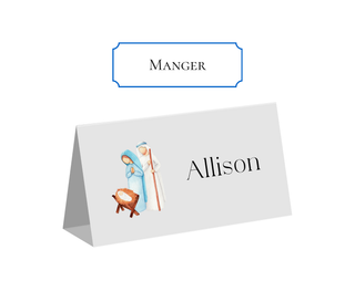 Christmas Nativity Place Cards | Three Kings, Manger, Angel