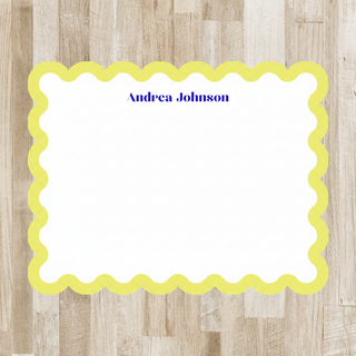 Personalized Scalloped Stationery | Scallop Edge Notecards with Custom Border