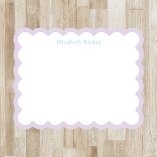 Personalized Scalloped Stationery | Scallop Edge Notecards with Custom Border