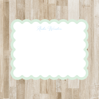 Personalized Scalloped Stationery | Scallop Edge Notecards with Custom Border
