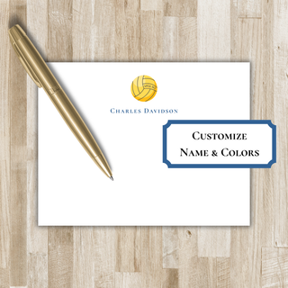 Personalized Water Polo Stationery | Water Polo Flat Notecards | H2O Polo Gift
