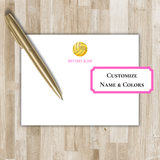 Personalized Water Polo Stationery | Water Polo Flat Notecards | H2O Polo Gift