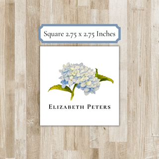 Personalized Hydrangea Calling Card | Blue Hydrangea Enclosure Card