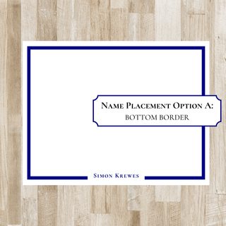 Men's Thick Border Stationery Set | Classic Men's Flat Notecards