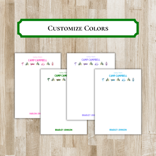 Personalized Summer Camp Notepad | Kid's Camp Notes / Stationery