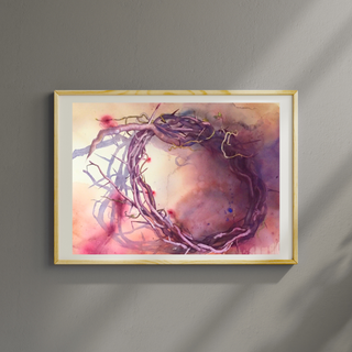Crown of Thorns Artwork | Easter Art | Religious Christian Watercolor