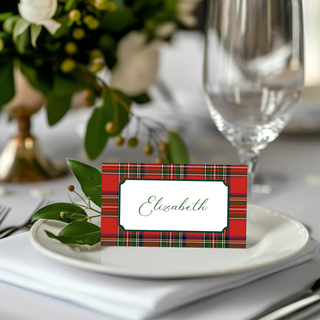 Tartan Plaid Christmas Place Cards