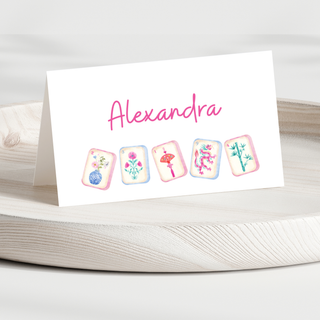 Mahjong Place Cards | Mah jong Party Table Tent & Seating Cards