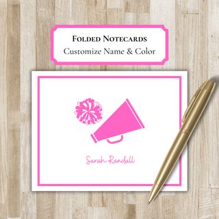 Personalized Folded Cheerleading Notecards | Cheerleader Stationery | Cheer Team Gift