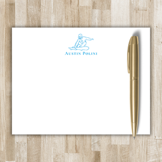 Personalized Snowboarding Stationery | Snowboarder Notecards