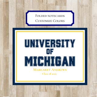 Personalized Folded College Notecards | Graduate Gift | High School Graduation | College Stationery