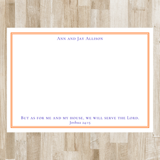 Personalized Joshua 25:13 Bordered Bible Verse Stationery | Flat Notecards