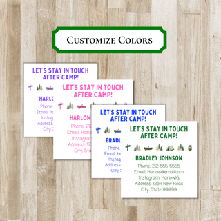 Personalized Camp Contact Cards | Summer Camp Calling Cards | Kids Enclosure Cards | Stay In Touch After Camp (Copy)