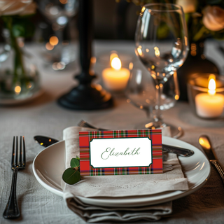 Tartan Plaid Christmas Place Cards