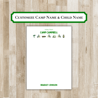 Personalized Summer Camp Notepad | Kid's Camp Notes / Stationery