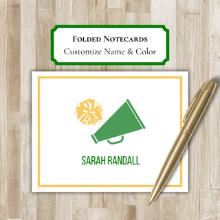 Personalized Folded Cheerleading Notecards | Cheerleader Stationery | Cheer Team Gift