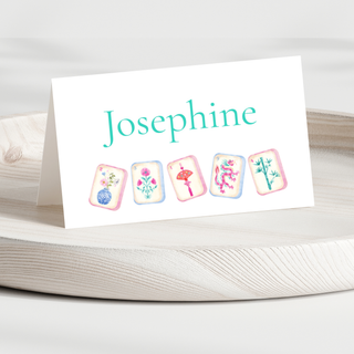 Mahjong Place Cards | Mah jong Party Table Tent & Seating Cards