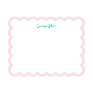 Personalized Scalloped Stationery | Scallop Edge Notecards with Custom Border