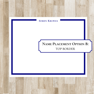 Men's Thick Border Stationery Set | Classic Men's Flat Notecards