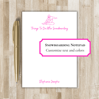 Personalized Snowboarding Notepad