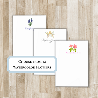 Watercolor Flower Notepad | Personalized Notepad - Choose your Flower