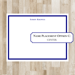 Men's Thick Border Stationery Set | Classic Men's Flat Notecards