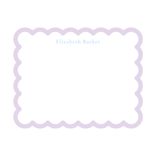 Personalized Scalloped Stationery | Scallop Edge Notecards with Custom Border