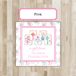 Personalized Mahjong Gift Tags & Enclosure Cards | Mahjong Party Calling Cards
