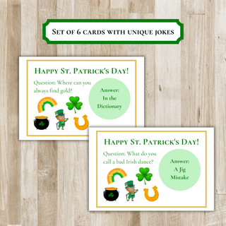 St. Patrick's Day Scratch-Off Joke Cards (Set of 6 Cards) | Kid's Jokes for St. Patrick's Day