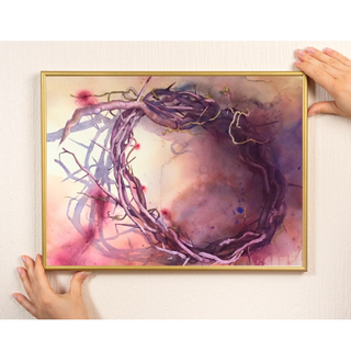 Crown of Thorns Artwork | Easter Art | Religious Christian Watercolor