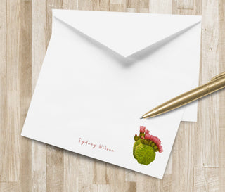 Personalized Flowering Cactus Stationery Set