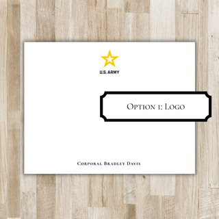 Personalized US Army Stationery Set / Stationary | United States Army Flat Notecards | Military Gift | Soldier Gift