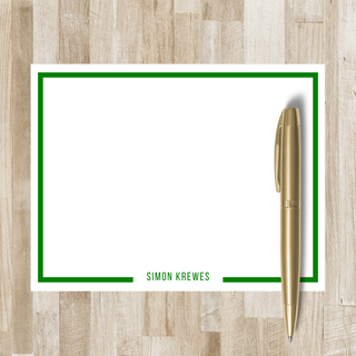 Men's Thick Border Stationery Set | Classic Men's Flat Notecards