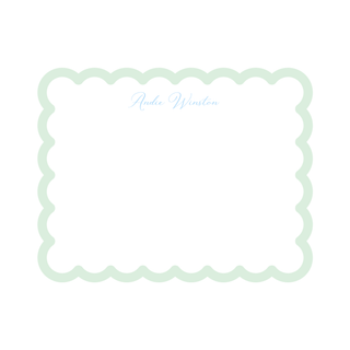 Personalized Scalloped Stationery | Scallop Edge Notecards with Custom Border